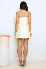 Petal Drift Mini Dress Yellow