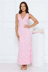 Lace Delights Maxi Dress Pink