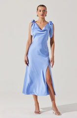 Allexina Satin Midi Dress