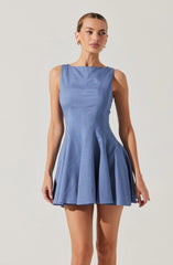 Xaria Linen-Blend Mini Dress