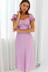 Linka Off-Shoulder Tie Back Midi Dress Lilac