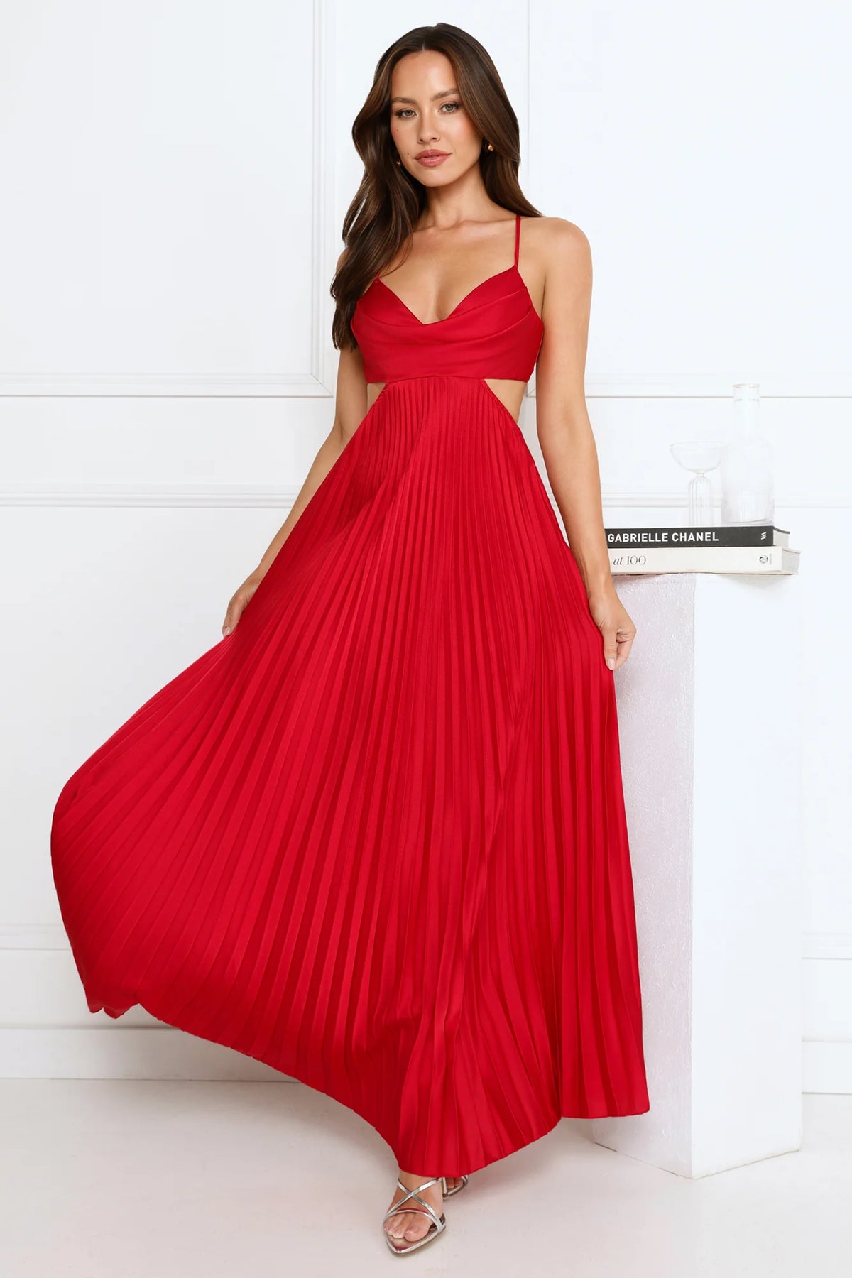 In My Prime Satin Maxi Dress Red
