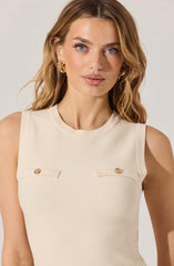 Sleeveless Pleated Skirt Mini Dress