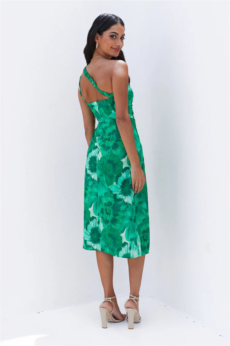Island Beaches Midi Dress Green