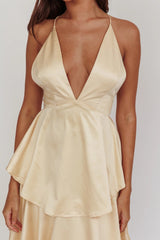 Auguste Tiered Frill Strappy Back Dress Butter
