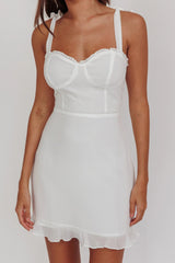 Jezika Tied Shoulder Mini Dress White
