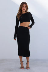 Island At Dusk Midi Skirt Black