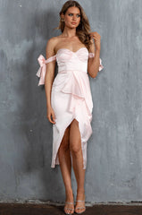 Engelique Tied Sleeve Midi Dress Blush