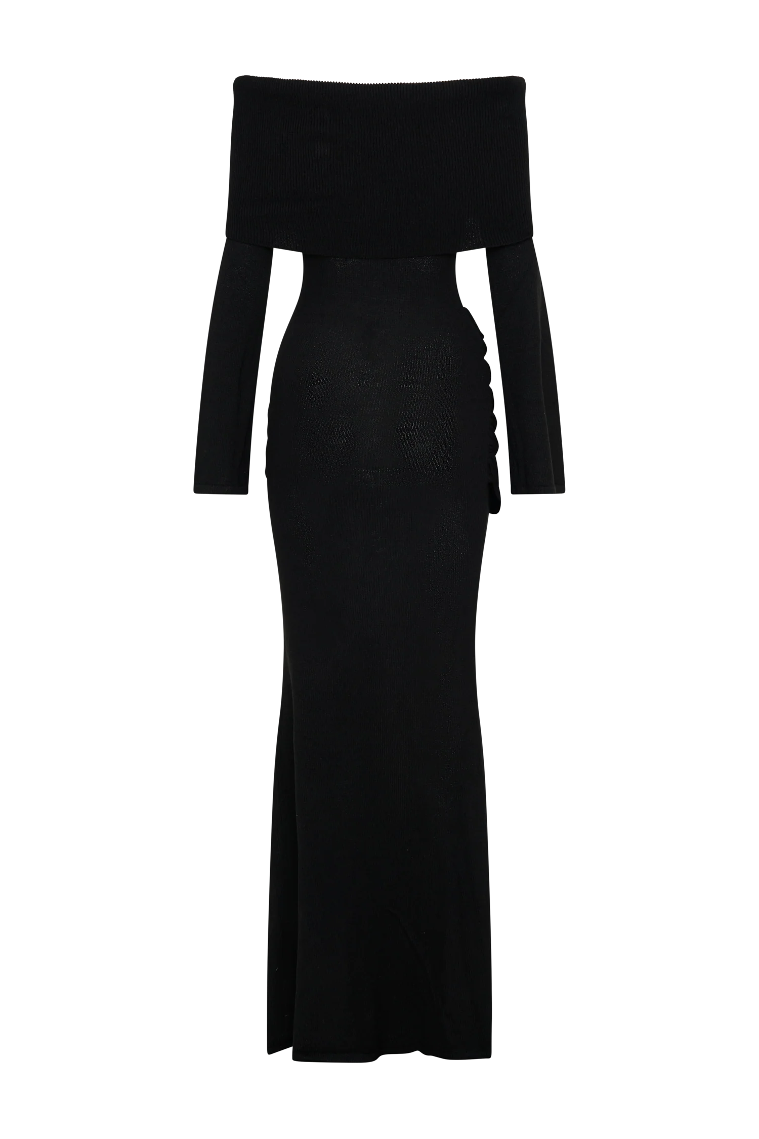 Cameron Off Shoulder Tie Maxi Dress - Black