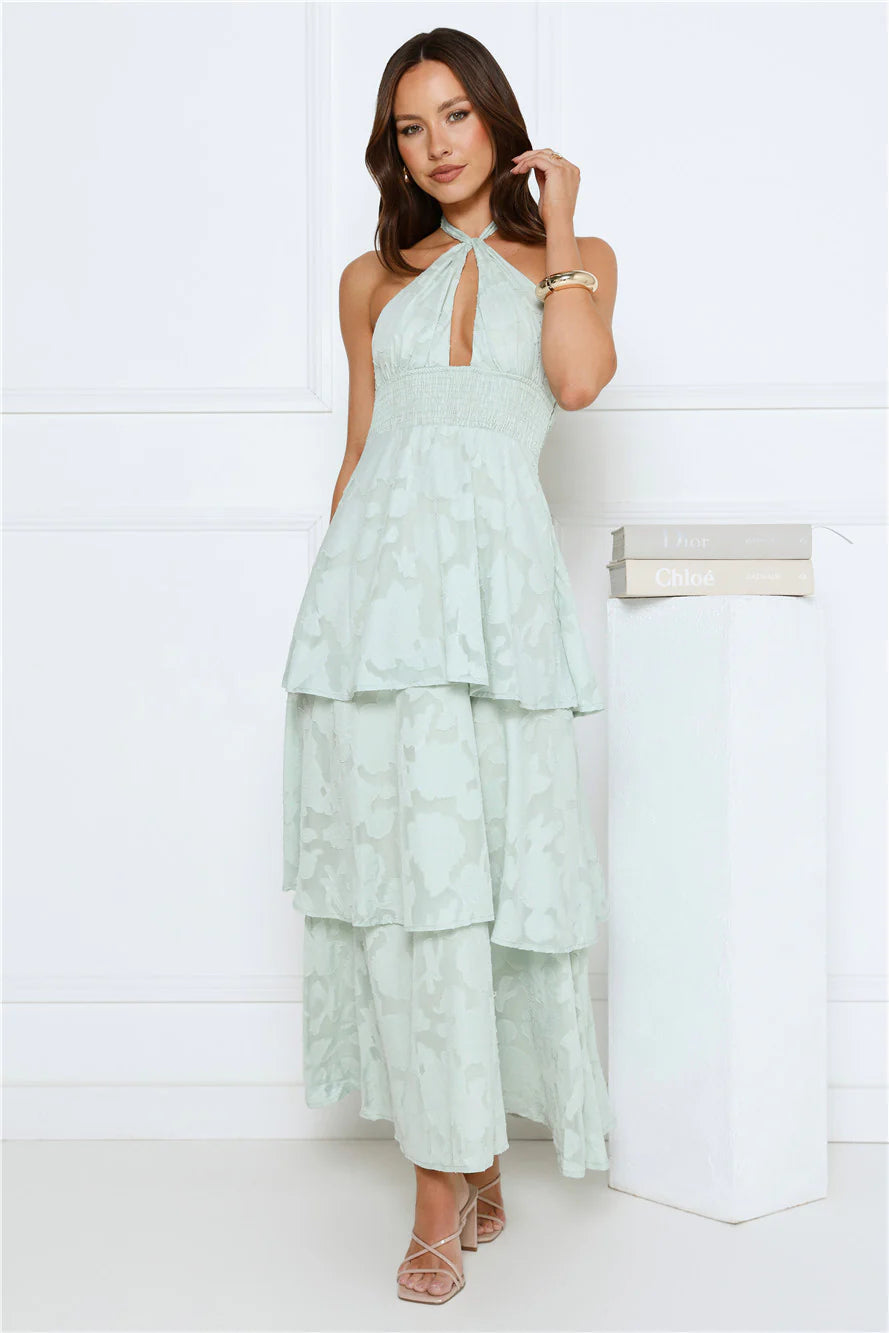 Island Sway Halter Maxi Dress Sage