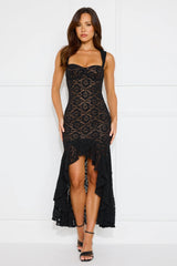 Hour Of Night Lace Midi Dress Black