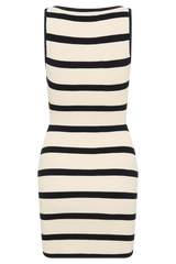 Sawyer Stripe Knit Mini Dress - Black/Cream