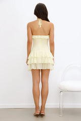 By The Cabana Halter Mini Dress Yellow