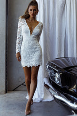 First Dance Lace Mini Dress White