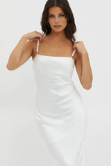 Saving Grace Pearl Strap Maxi Dress Oyster